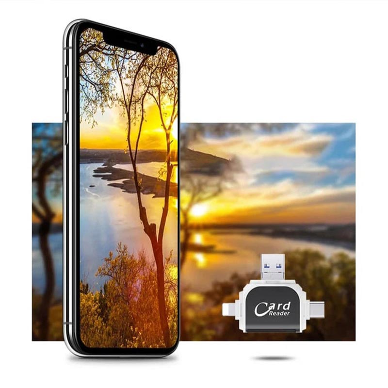 Lecteur de cartes multifonction 4 en 1 avec plusieurs ports