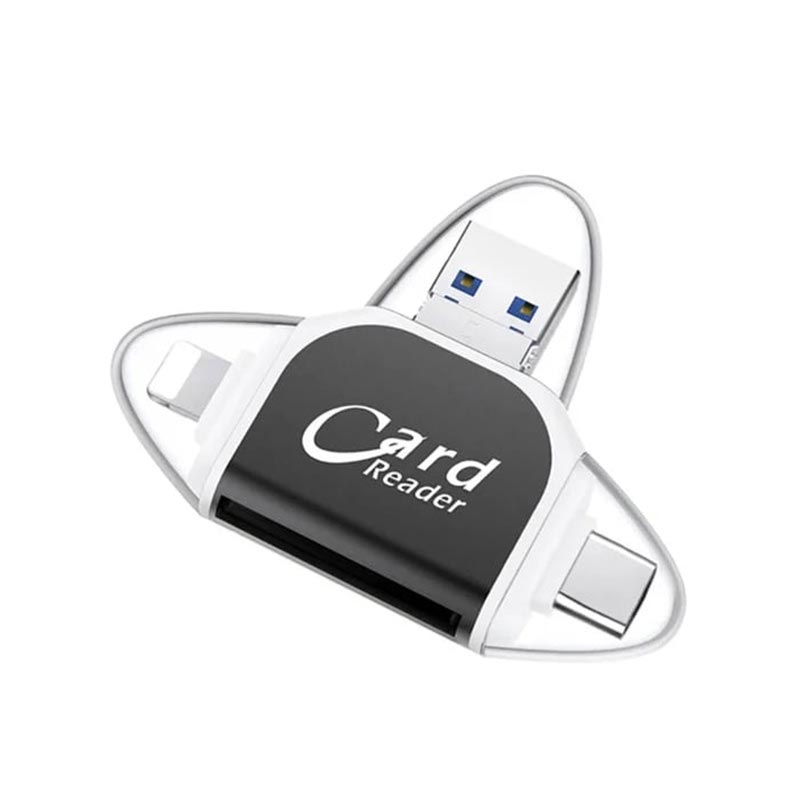 Lecteur de cartes multifonction 4 en 1 avec plusieurs ports