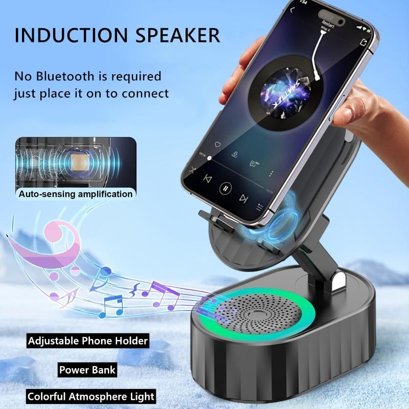 Suport per a Smartphone 3 en 1 amb Altaveu per Inducció i Power Bank