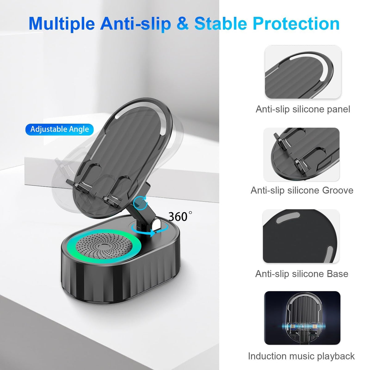 Suport per a Smartphone 3 en 1 amb Altaveu per Inducció i Power Bank