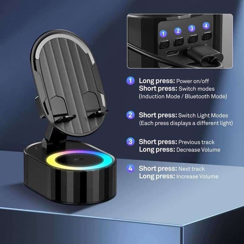Suport per a Smartphone 3 en 1 amb Altaveu per Inducció i Power Bank