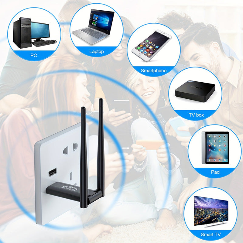 USB-strømforsynt WiFi-signalforsterker