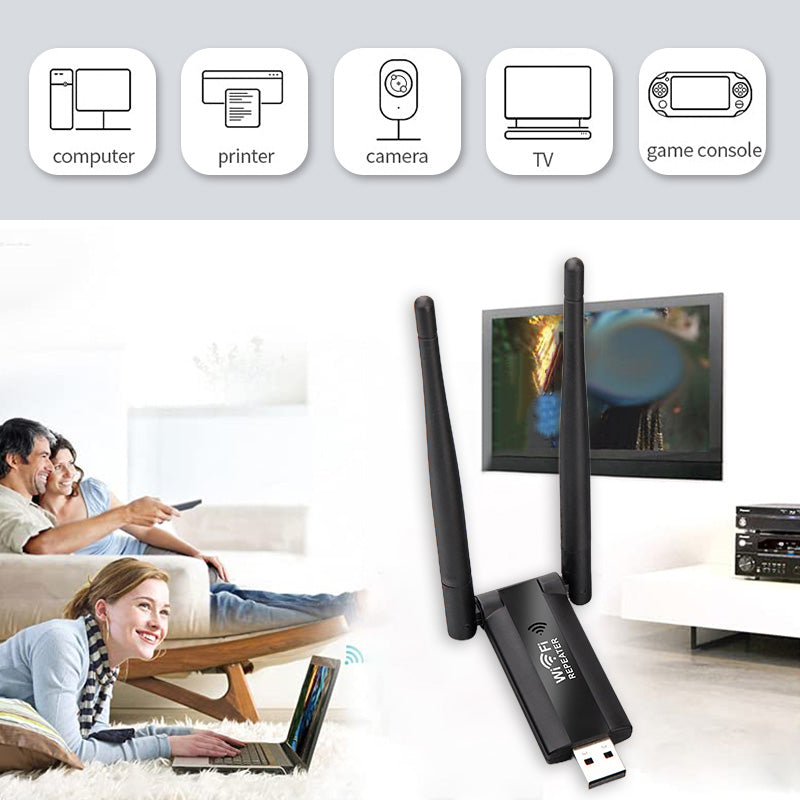 USB-strømforsynt WiFi-signalforsterker