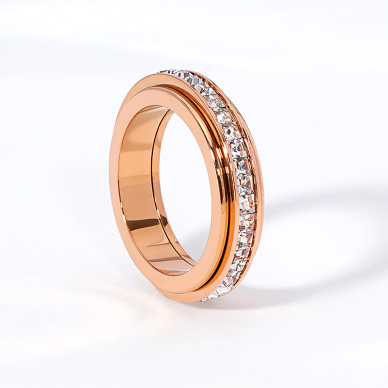 Bague tournante en acier titane avec zircone