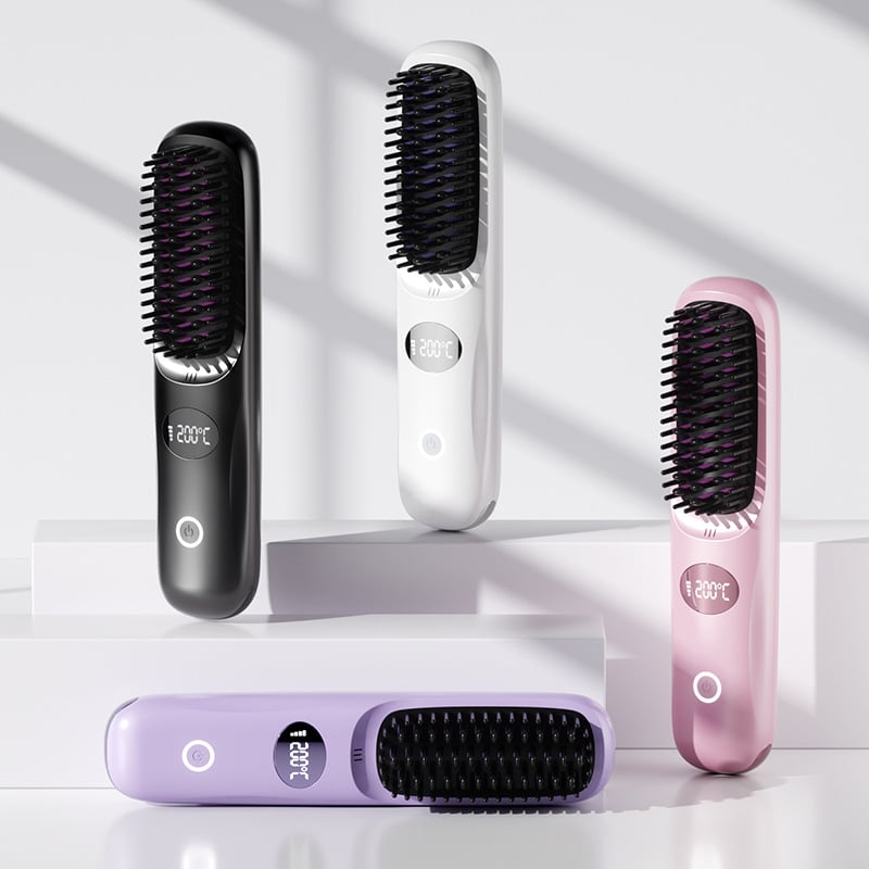 Plancha de pelo 2 en 1 alisadora inalámbrica con pantalla LED