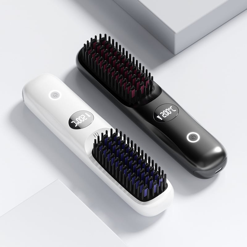 Plancha de pelo 2 en 1 alisadora inalámbrica con pantalla LED