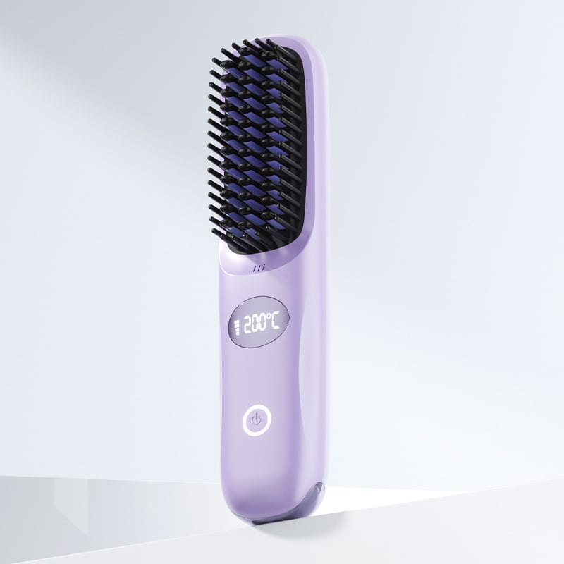Plancha de pelo 2 en 1 alisadora inalámbrica con pantalla LED