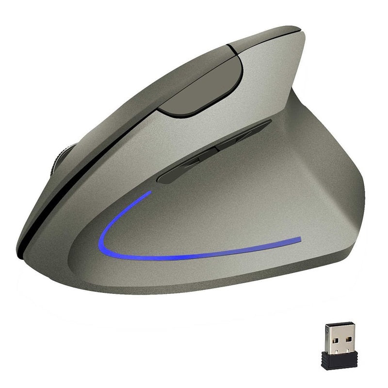 Trådløs oppladbar ergonomisk vertikal mus via USB