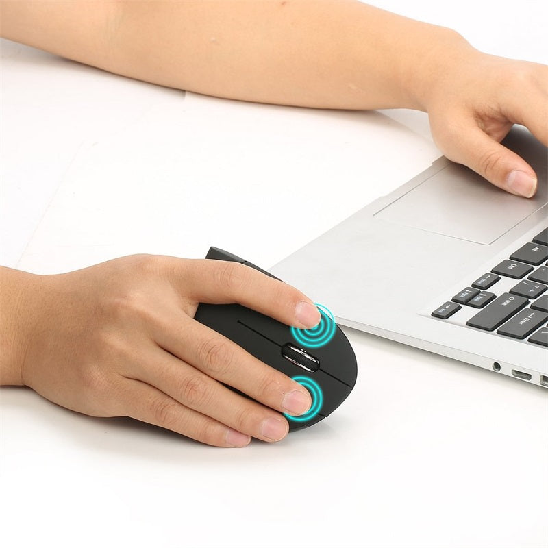 Trådløs oppladbar ergonomisk vertikal mus via USB