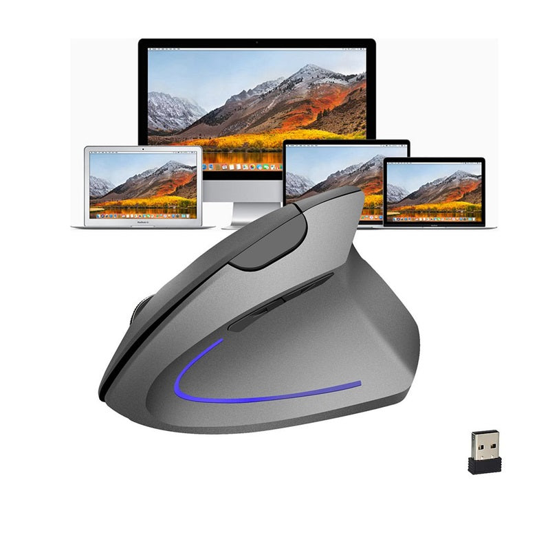 Trådløs oppladbar ergonomisk vertikal mus via USB