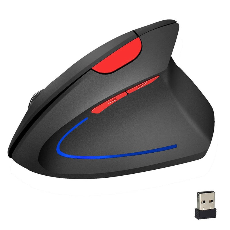 Trådløs oppladbar ergonomisk vertikal mus via USB