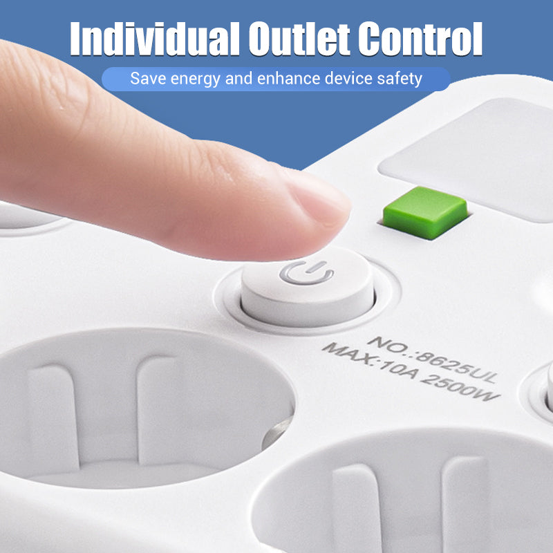 Adaptateur secteur UE à interrupteurs indépendants