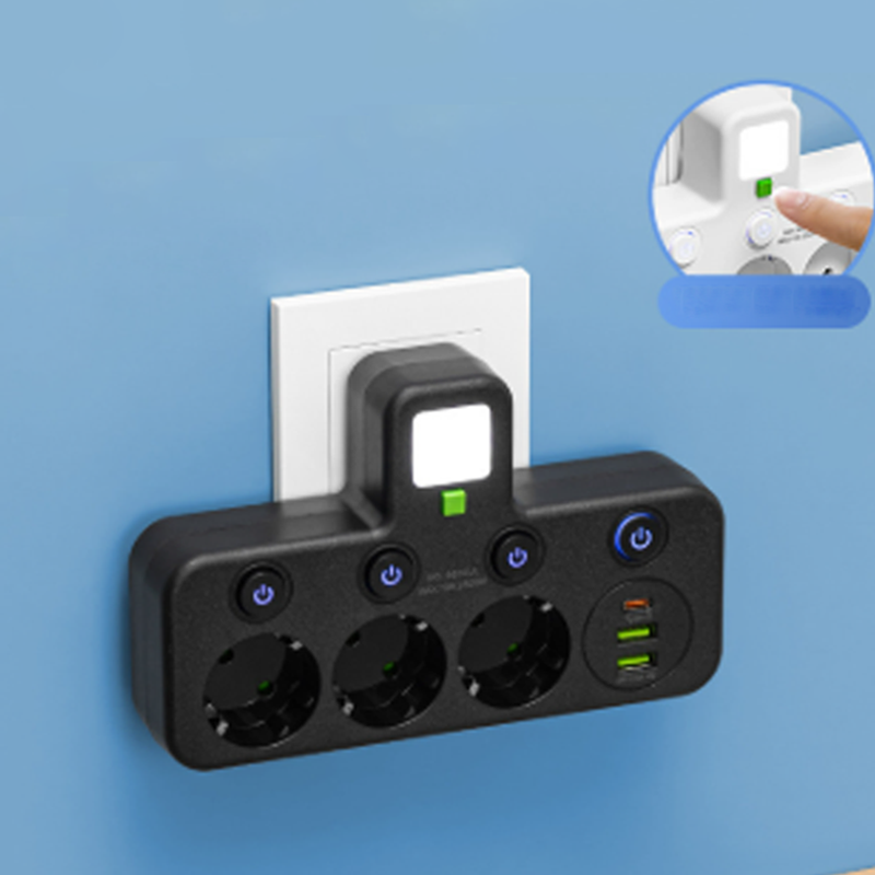 Adaptateur secteur UE à interrupteurs indépendants