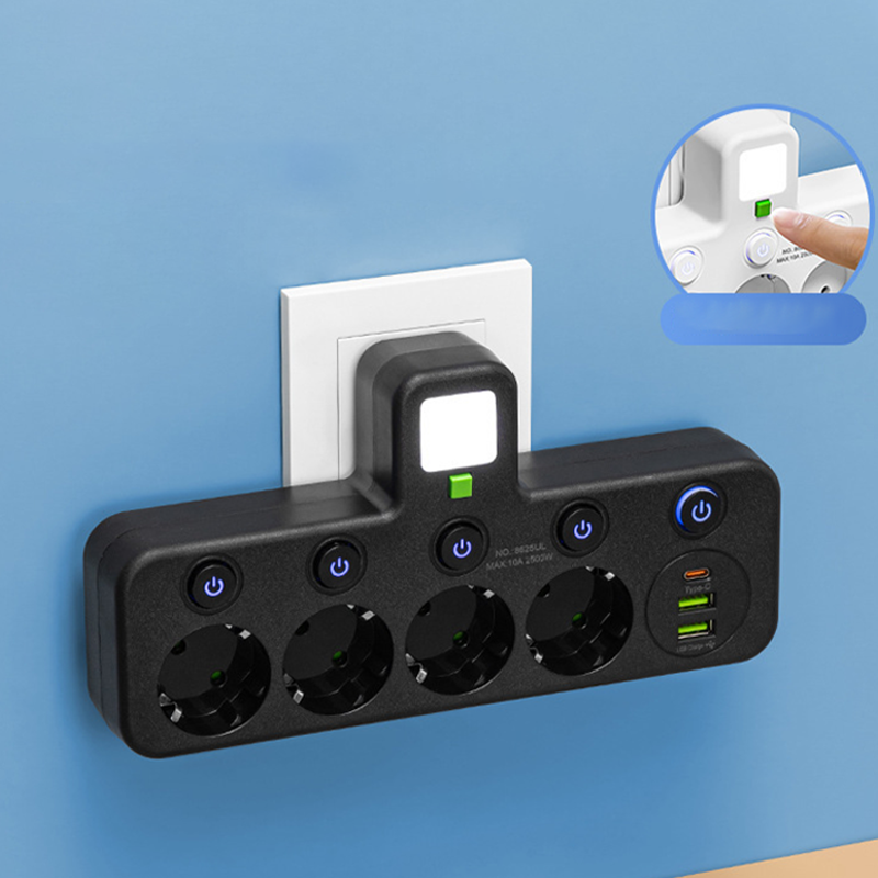 Adaptateur secteur UE à interrupteurs indépendants