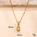 Colgante de la Virgen María en acero dorado