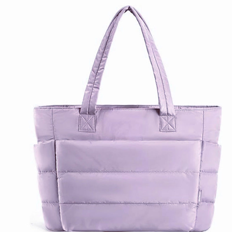 Borsa tote leggera rosa acceso da donna