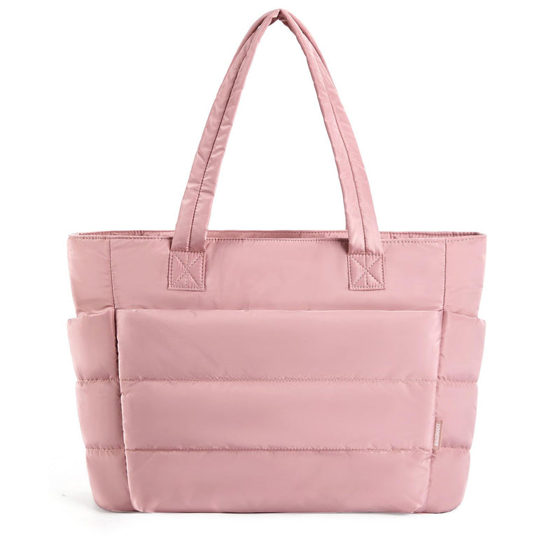 Borsa tote leggera rosa acceso da donna