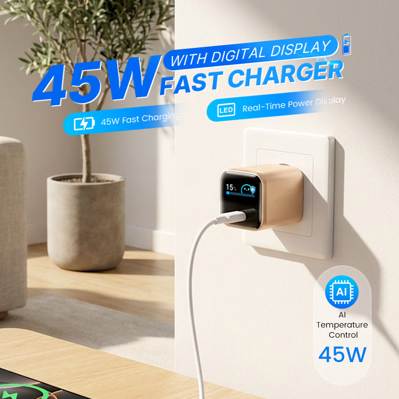 Carregador ràpid de 45 W amb pantalla digital