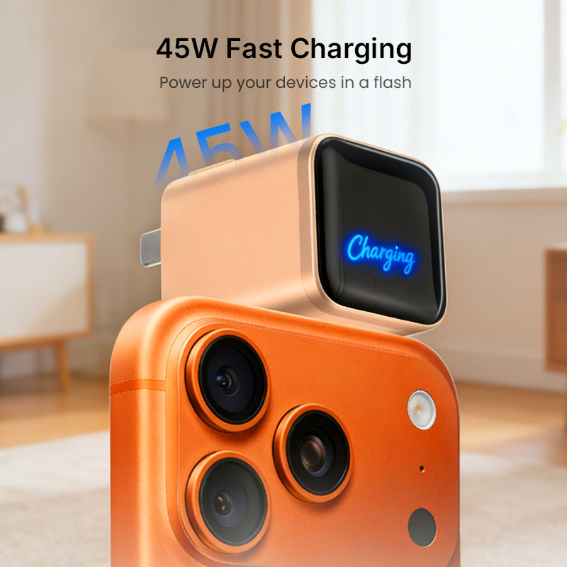 Chargeur de batterie rapide de 45 W avec affichage numérique