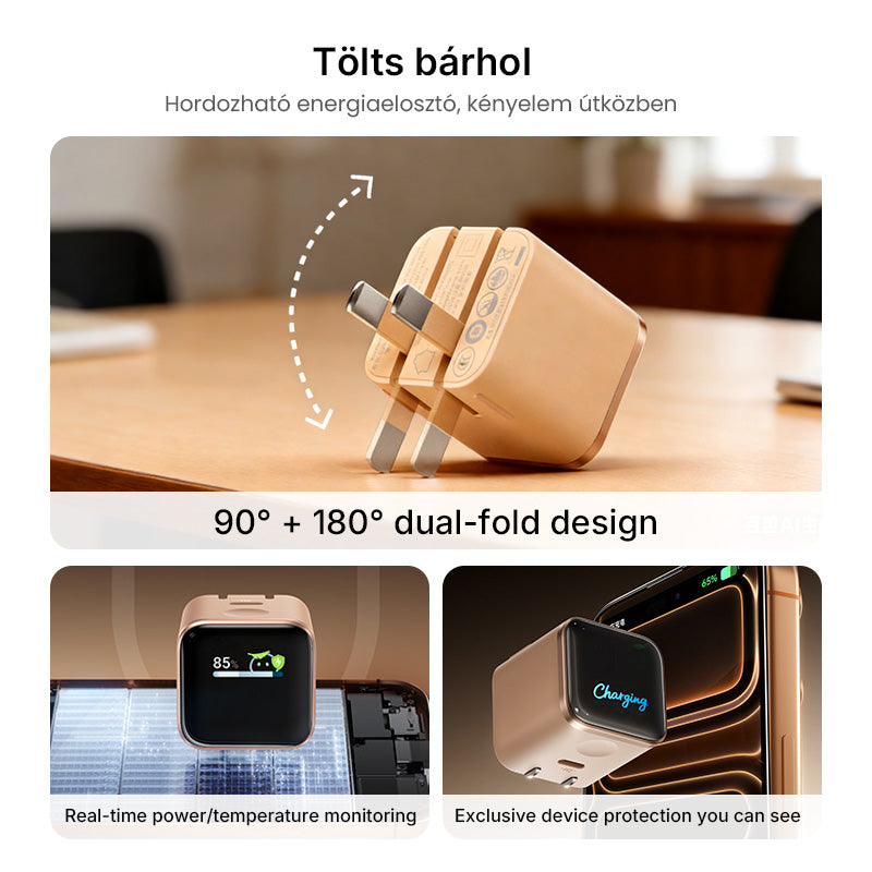 Chargeur de batterie rapide de 45 W avec affichage numérique