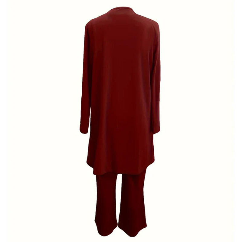 Elegante completo da donna in 3 pezzi, vestibilità casual