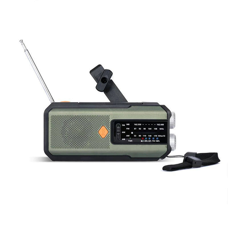Radio météo d'urgence à manivelle et solaire