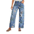 Rette blomstrete jeans