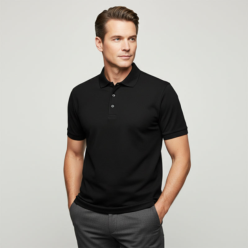 Camisa de hombre corte deportivo, tejido sin arrugas