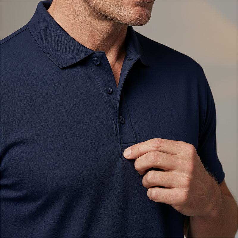 Camisa de hombre corte deportivo, tejido sin arrugas