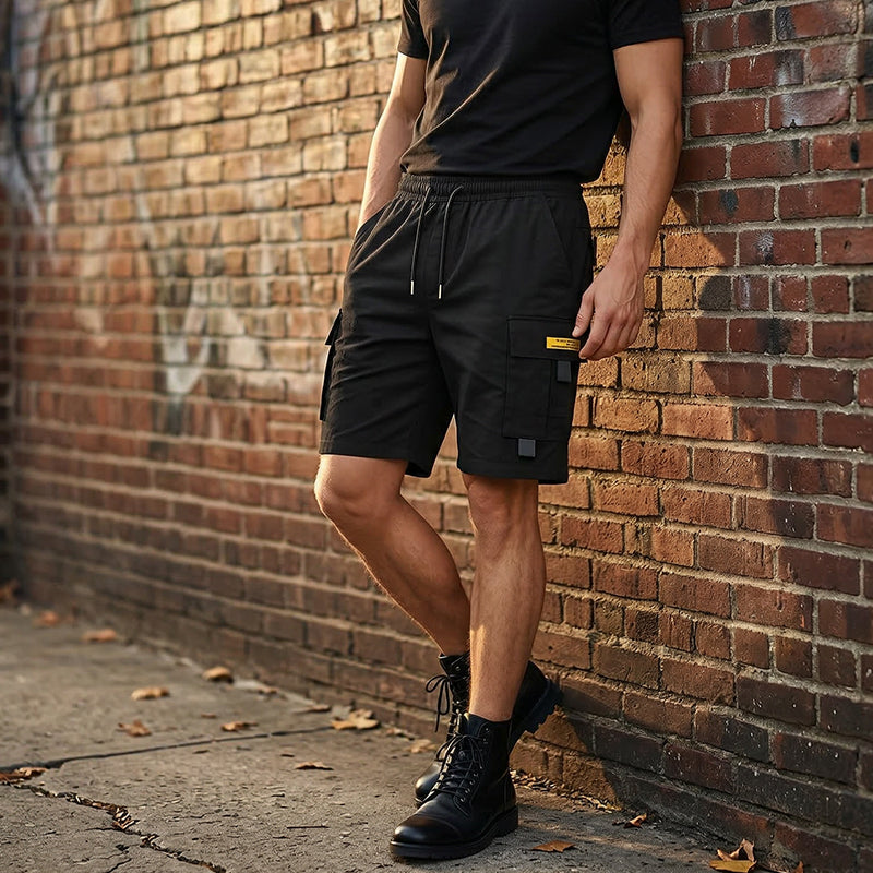 Shorts cargo casual da uomo con coulisse