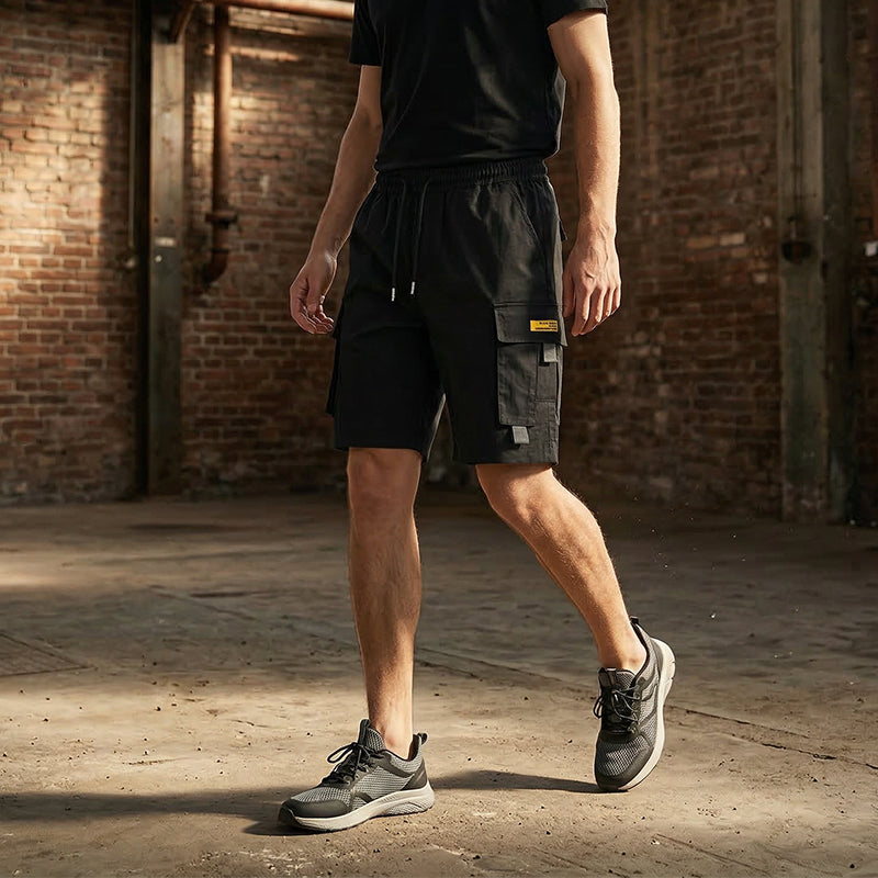 Shorts cargo casual da uomo con coulisse