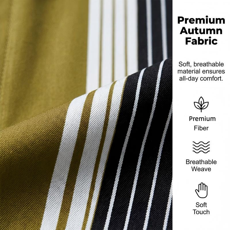 Conjunto de 2 piezas para hombre con camisa a rayas y pantalón