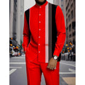 Conjunto de 2 piezas para hombre con camisa a rayas y pantalón
