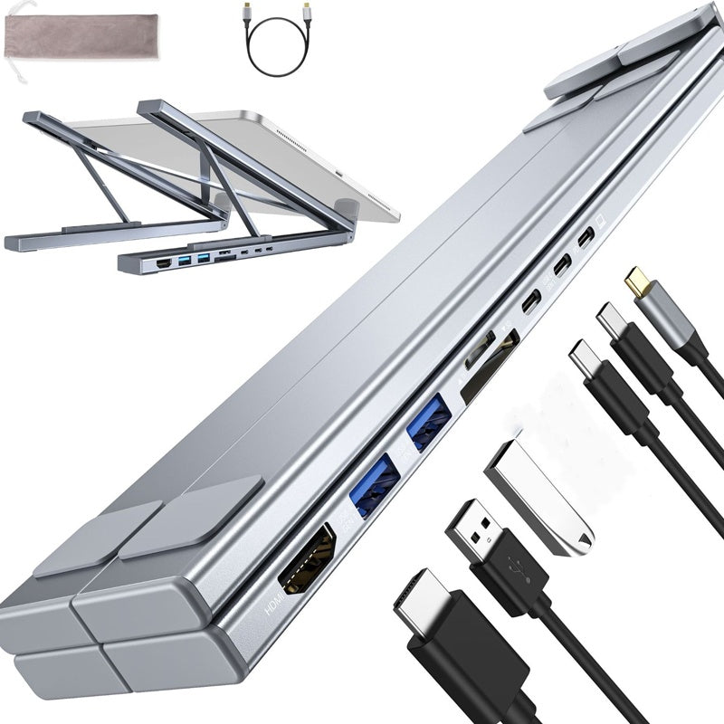 Supporto per laptop con docking station USB-C e HDMI 4K