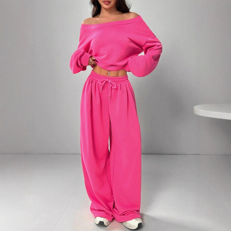 Conjunt de dessuadora i pantalons amples per a dona