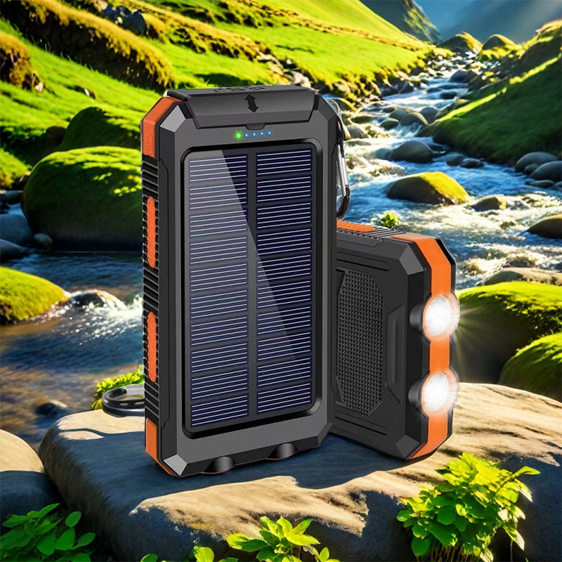 Bateria externa solar de 10 000 mAh amb doble lampa LED