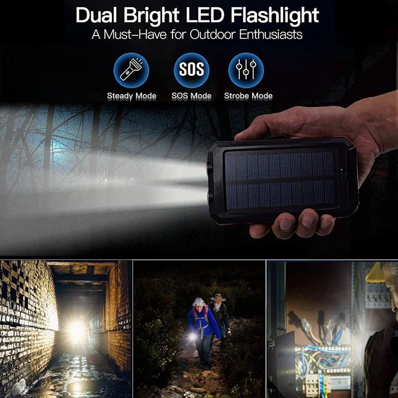 Bateria externa solar de 10 000 mAh amb doble lampa LED