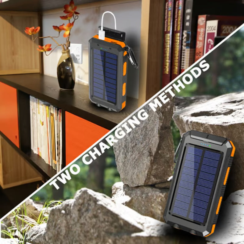 Bateria externa solar de 10 000 mAh amb doble lampa LED