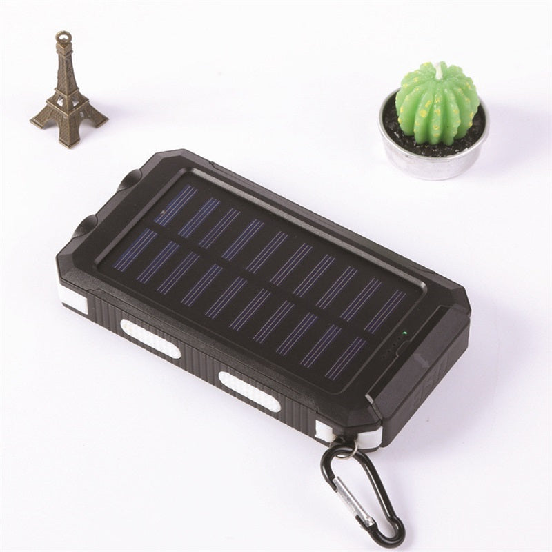 Batería externa solar de 10 000 mAh con doble linterna LED