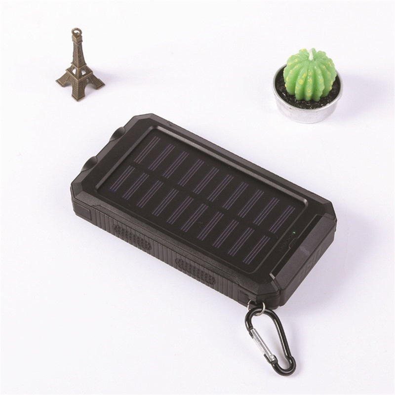 Batería externa solar de 10 000 mAh con doble linterna LED