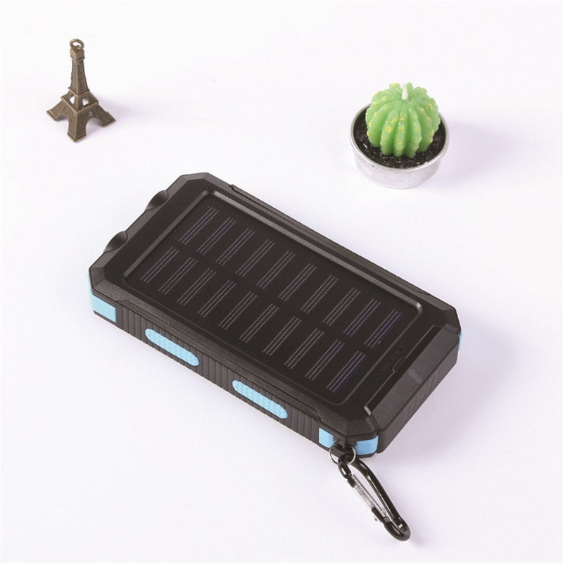 Batería externa solar de 10 000 mAh con doble linterna LED