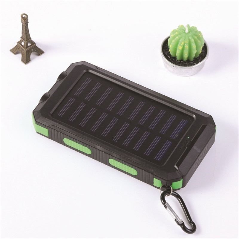 Batería externa solar de 10 000 mAh con doble linterna LED