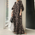 Vestit camiser ample llarg amb estampat de lleopard