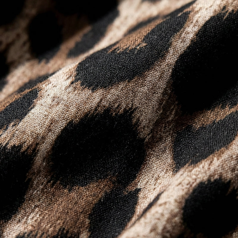 Vestit camiser ample llarg amb estampat de lleopard