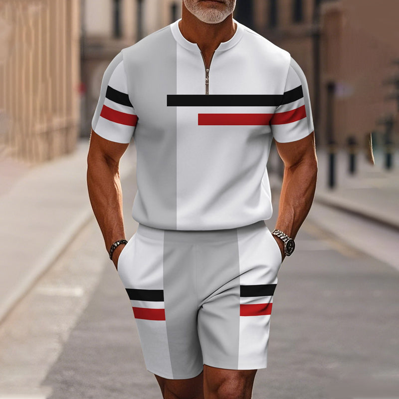 Conjunt de camisa i pantalons curts amb coll codoniable per a home