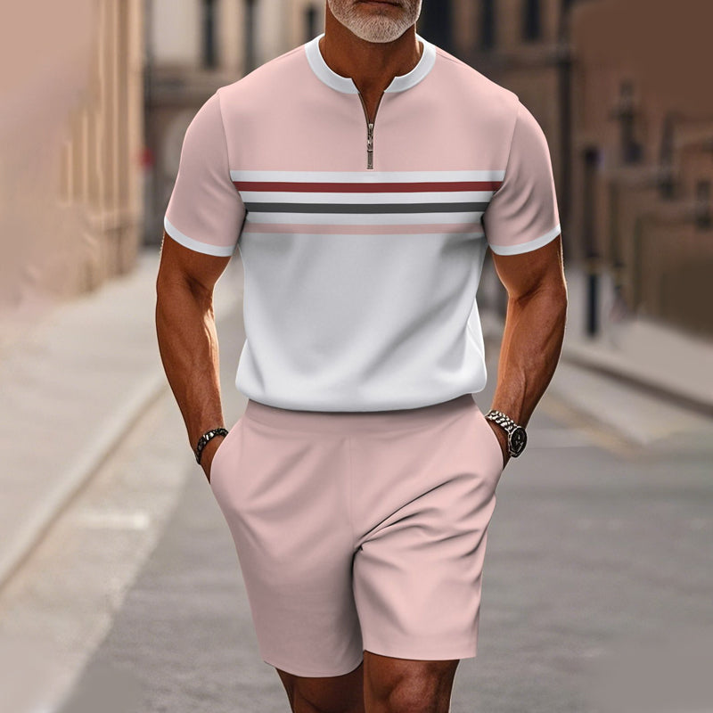 Conjunt de camisa i pantalons curts amb coll codoniable per a home