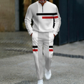 Completo tuta da uomo con mezza zip, motivo color block