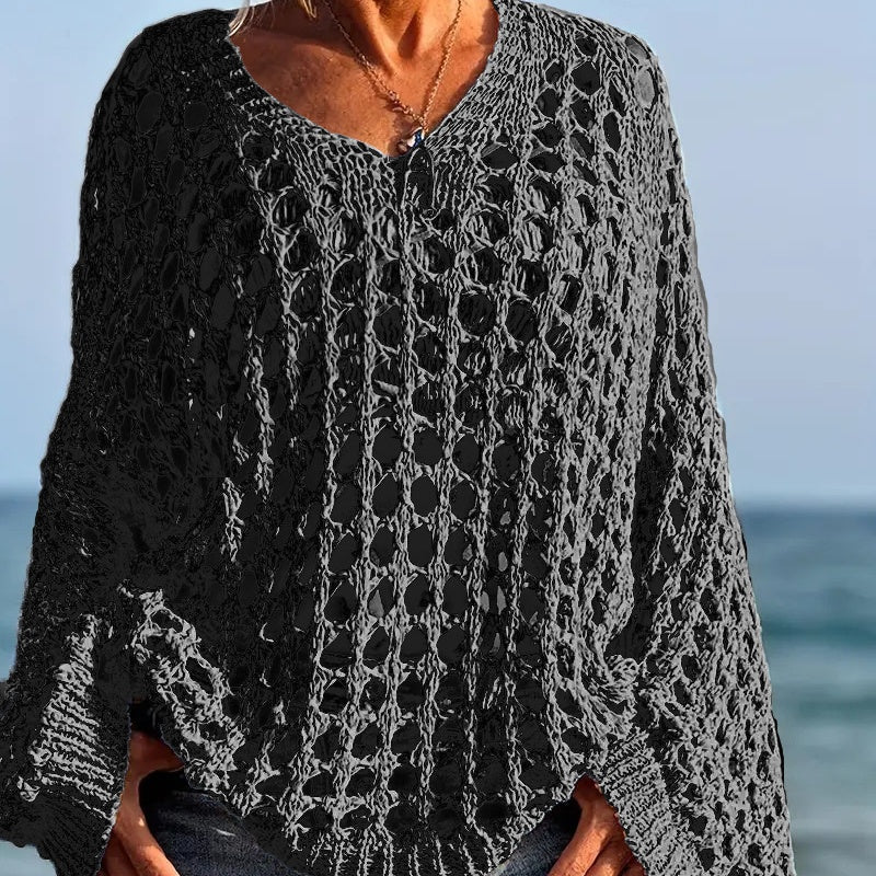 Haut décontracté uni en crochet pour femme