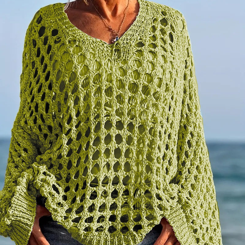 Haut décontracté uni en crochet pour femme
