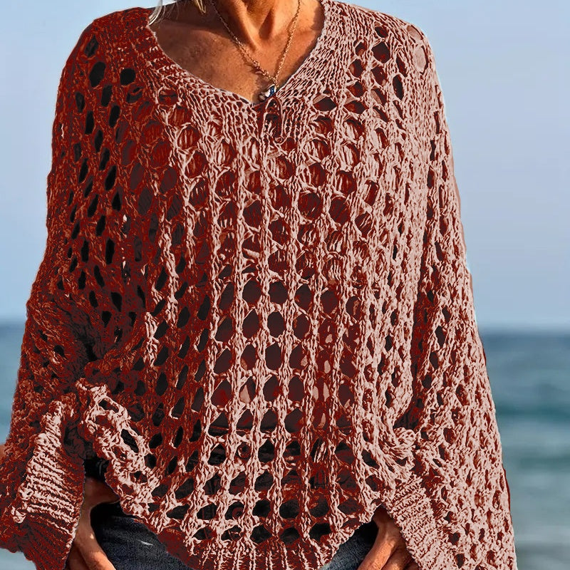 Haut décontracté uni en crochet pour femme
